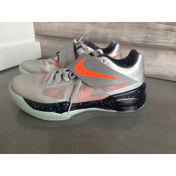 Nike KD 4 Galaxy Metallic Silver Total Orange Dark Grey FD2635-001 Mensize7.5/W9 main image 6